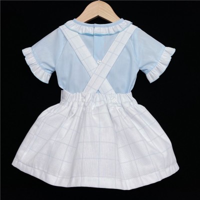 *Clearance* Baby Girl Blue Checked Pinafore with Shirt "MYD306B"