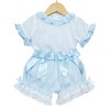 *Clearance* Baby Girl Blue Waffle Shorts With Shirt "MYD328B"
