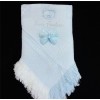 Blue Soft Shawl with Diamante Pattern Detached Bow "Blue Just Arrived"