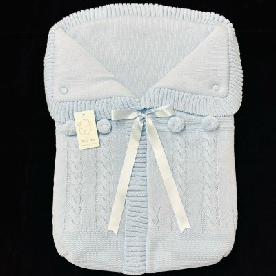 Baby Blue Knitted Sleeping Bag