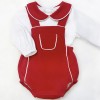 Baby Red Velour Romper with Shirt "MYDP003"