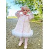 Baby Girl Pink Wool Coat with Fur Trim "Fur Coat White"