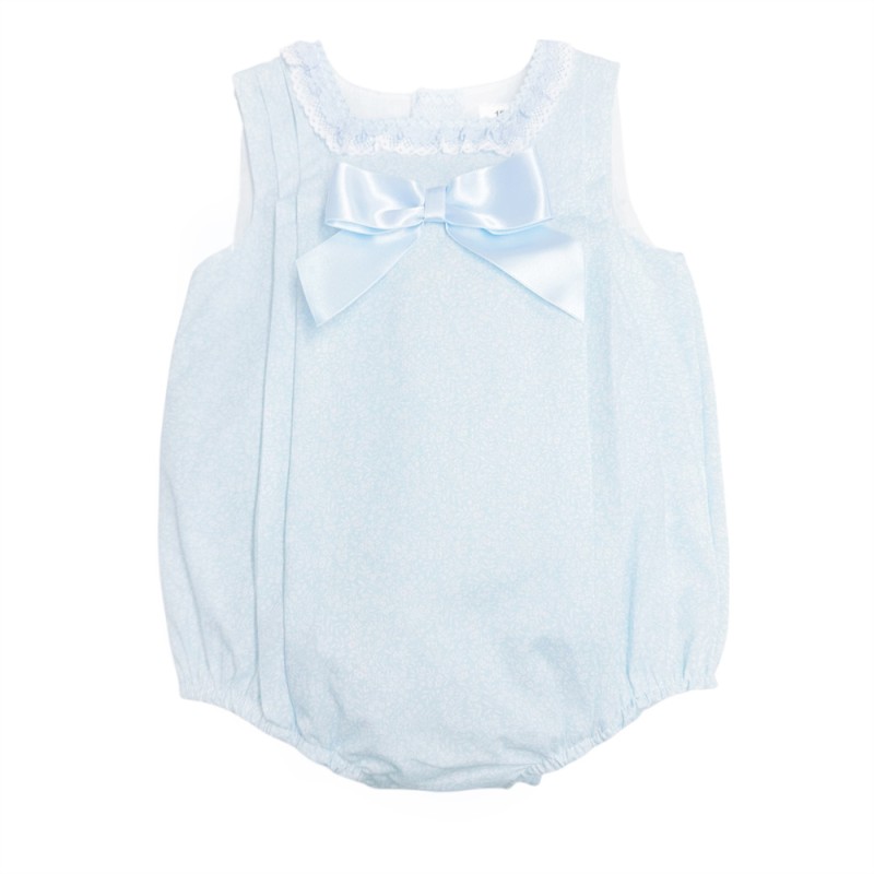 *Clearance* Baby Girl Blue Floral Cotton Romper "MYD2341B"