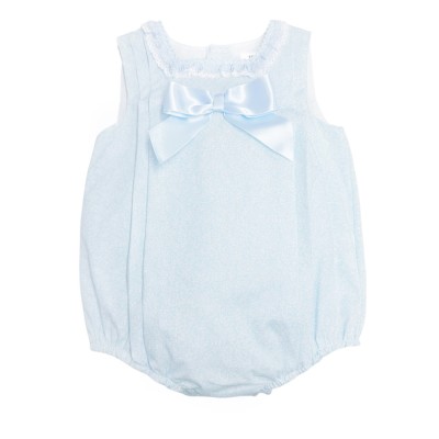 *Clearance* Baby Girl Blue Floral Cotton Romper "MYD2341B"