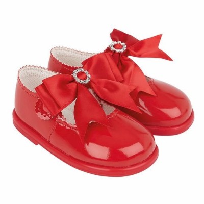 Red Patent Bow & Diamante...