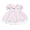 Baby Girl Pink Hand Smocked Puff Ball Dress "2402 Pink"