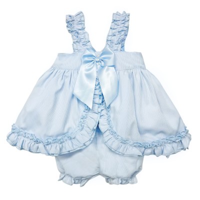 Baby Girl Blue Bow Sun Dress with Knickers "2403 Blue"