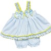 Baby Girl Blue with Yellow Bow Sun Dress with Knickers "2403 Yellow"