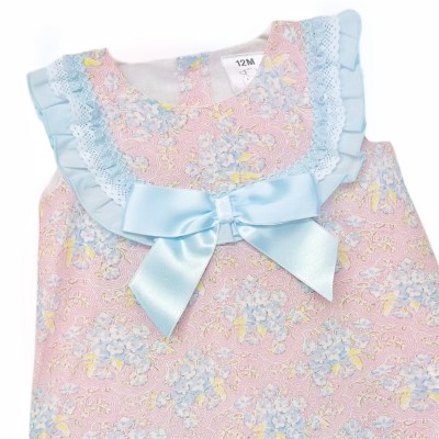 *Clearance* Baby Girl Pink Floral Dress with Pants "MYD2301P"