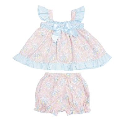 *Clearance* Baby Girl Pink Floral Sun Dress with Pants "MYD2302P"