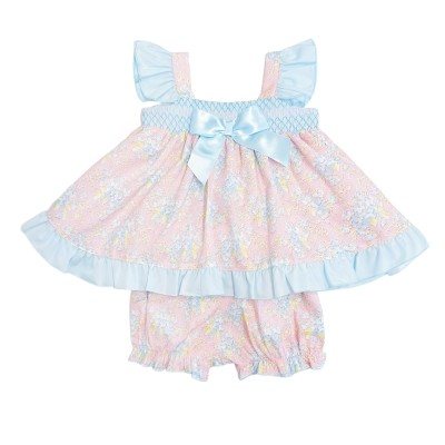 *Clearance* Baby Girl Pink Floral Sun Dress with Pants "MYD2302P"