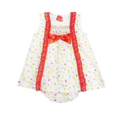 Baby Girl Fruit Print Lace...