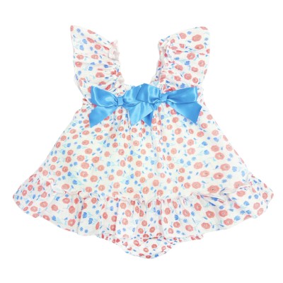 *LAYLA MAY* Baby Girl Blue Floral Sundress with Pants "LM2403"