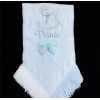 Blue Soft Shawl with Diamante Pattern Detached Bow "Blue Horse"