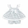 Baby Girl Smocked Grey Checked Sun Dress with Knickers "MYD2430G"