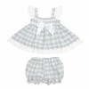 Baby Girl Smocked Grey Checked Sun Dress with Knickers "MYD2430G"