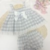 Baby Girl Smocked Grey Checked Sun Dress with Knickers "MYD2430G"