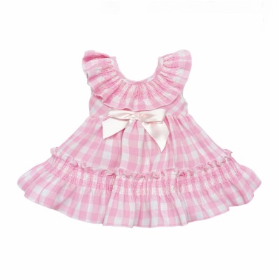 Baby Girl Smocked Pink Puff Dress with Pants "MYD2431"
