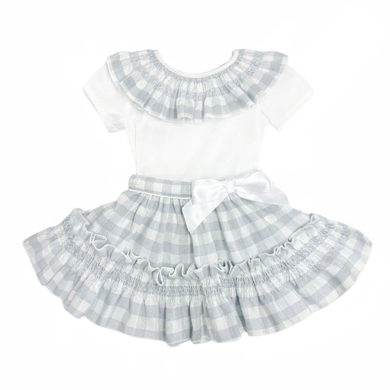 Baby Girl Smocked Checked Skirt with Top "MYD2432G"