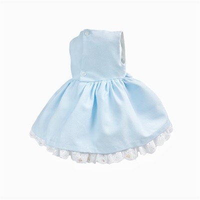 Baby Girl Blue Waffle Puff Ball Dress with Pants "MYD2441B"