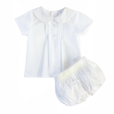 Baby Boy White with Yellow Jam Pants with Shirt "MYD2459"