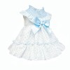 Baby Girl White with Blue Plumetis Dress with Pants "MYD2436B"