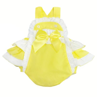 Baby Girl Yellow Frilly Bottom Romper with Top "2406 Yellow"