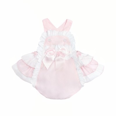 Baby Girl Pink Frilly Bottom Romper with Top "2406 Pink"