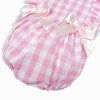 Baby Girl Pink Checked Frilly Shoulder Romper "MYD2468"