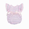 Baby Girl Pink Stripe Frilly Shoulder Romper "MYD2470"