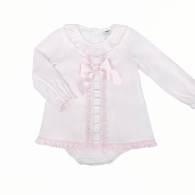 Baby Girl Pink Cotton Lace...