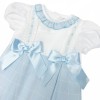 *Clearance* Baby Girl Blue Checked Princess Dress with Pants "MYD316"
