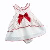 Baby Girl Red Spotty Sheer Puff Dress with Pants "MYD2437R"