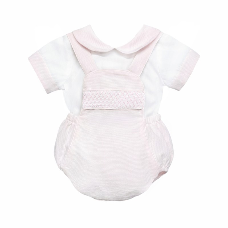 Baby Girl Pink Smocked Romper with Top"MYD2450P"