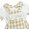 Baby Unisex Beige Smocked Romper with Top"MYD2449T"