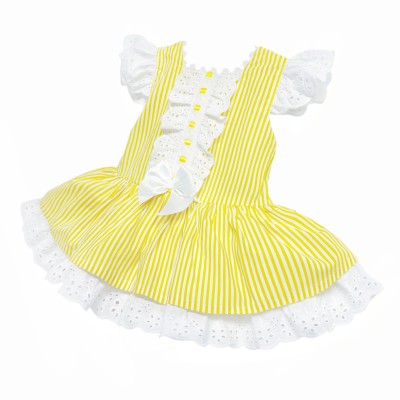 *Clearance* Baby Girl Yellow Stripe Puff Dress 