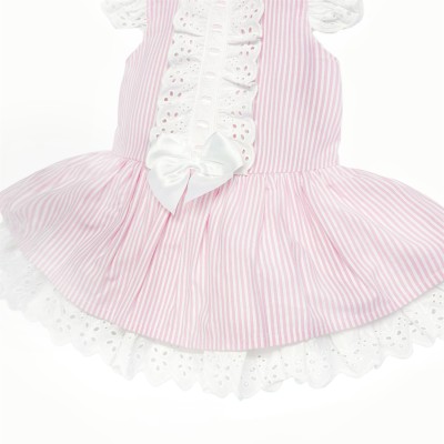 *Clearance* Baby Girl Pink Stripe Puff Dress "2004 Pink"