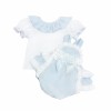 *Clearance* Baby Girl Blue Frilly Bottom Romper with Top "2406 Blue"
