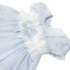 *Clearance* Baby Girl Pale Blue Puff Dress with Bow "2407 Blue"