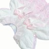 *Clearance* White with Pink Lace Puff Dress with Bow "2409 Wp"