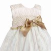 *Clearance* Baby Girl Beige Puff Dress with Pants "MYD2483"