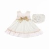 *Clearance* Baby Girl Beige Puff Dress with Pants "MYD2483"