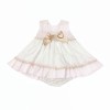 *Clearance* Baby Girl Beige Puff Dress with Pants "MYD2483"