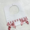 Baby Girl Dusty Pink Waffle Bibs with Bow "Bib-01 DP"