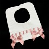 Baby Girl Dusty Pink Waffle Bibs with Bow "Bib-01 DP"