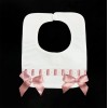 Baby Girl Dusty Pink Waffle Bibs with Bow "Bib-01 DP"