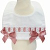 Baby Girl Dusty Pink Waffle Bibs with Bow "Bib-01 DP"
