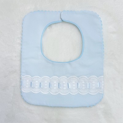 Baby Boy Blue Waffle Bibs with Ribbon "Bib-02"