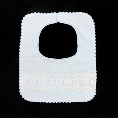Baby Boy Blue Waffle Bibs with Ribbon "Bib-02"