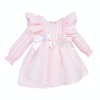*Clearance* Pink Floral Frilly Shoulder Puff Dress with Pants "MYDB2476"